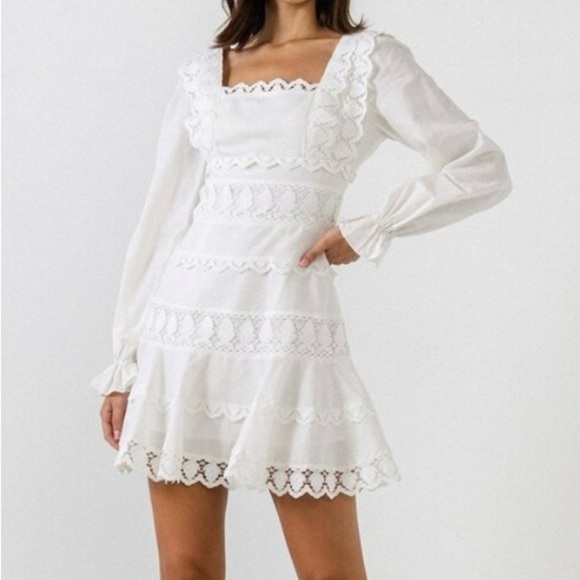 Endless Rose Dresses & Skirts - Endless Rose Square Neckline Lace
Trim Dress